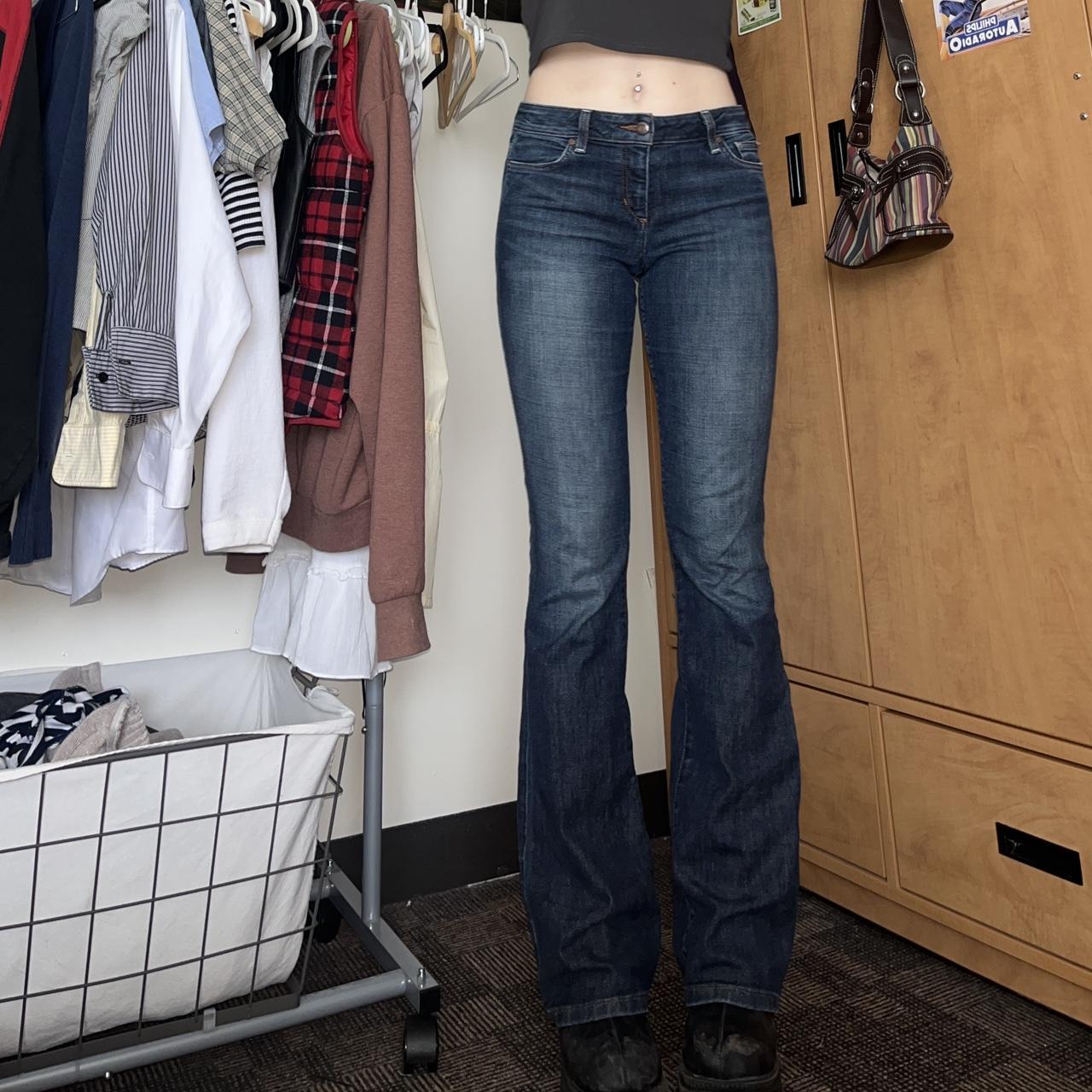 CAbi Trouser Jeans Womens 8 Dark Blue Denim Mid Rise - Depop