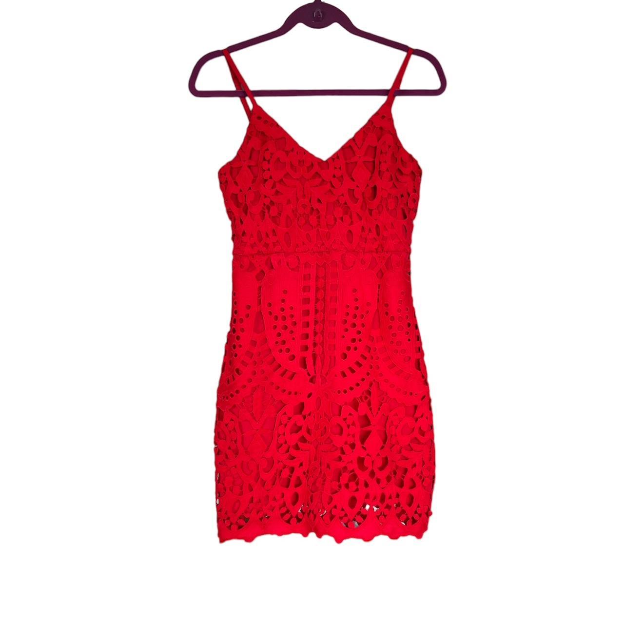 Lulu's Perfect Love Red Lace Mini Dress Small Depop