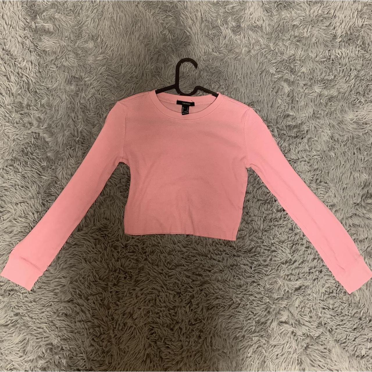 pink forever21 cropped long sleeve, 🌸🌷🎀👚,