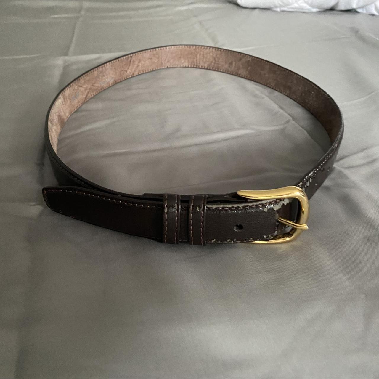 PU On Genuine Leather Vintage Belt Made In... - Depop