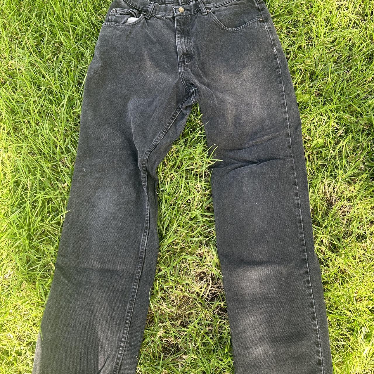 super sick black faded lee jeans 34 waist and 32... - Depop