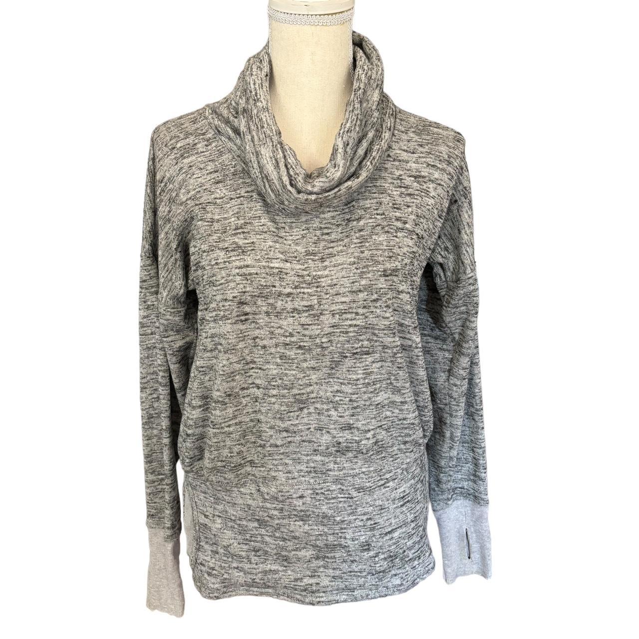 Athleta Gray Cowl Neck Long Sleeve Sweater with. Depop