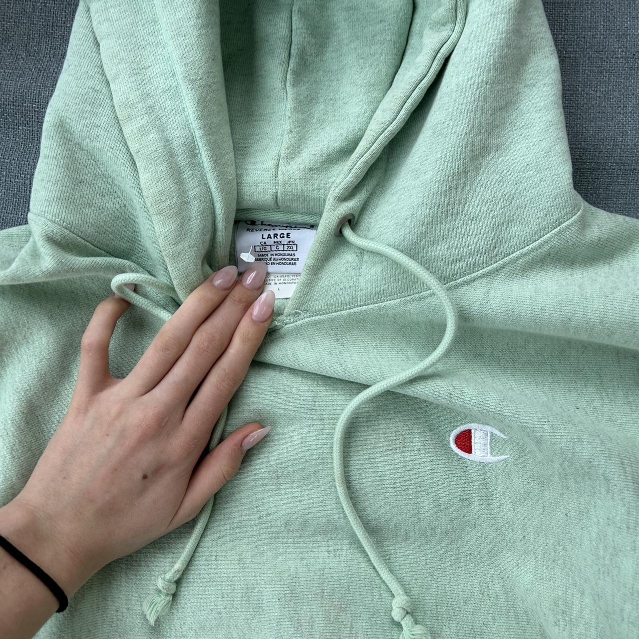 mint green champion sweater