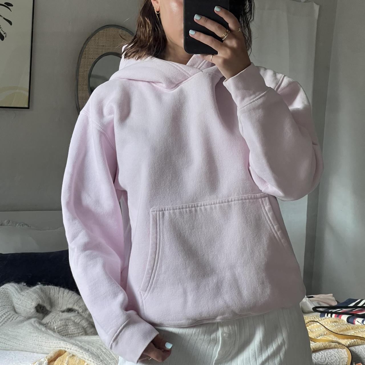 Thick Pink Aritzia Hoodie Size- M Condition- good... - Depop