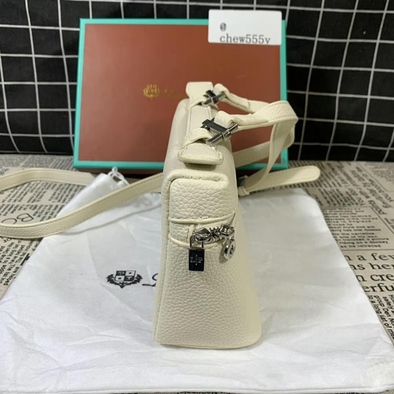 Loro Piana l19 white calfskin pounch bag Loro Piana | Depop