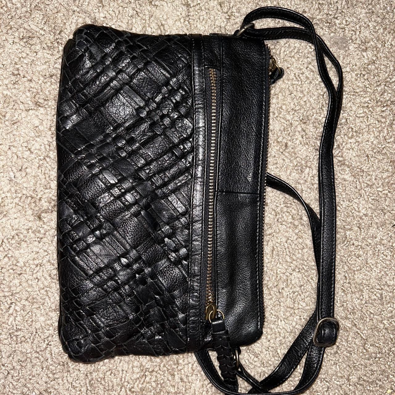 MultiSac Zippy Triple Compartment Black Faux Leather - Depop