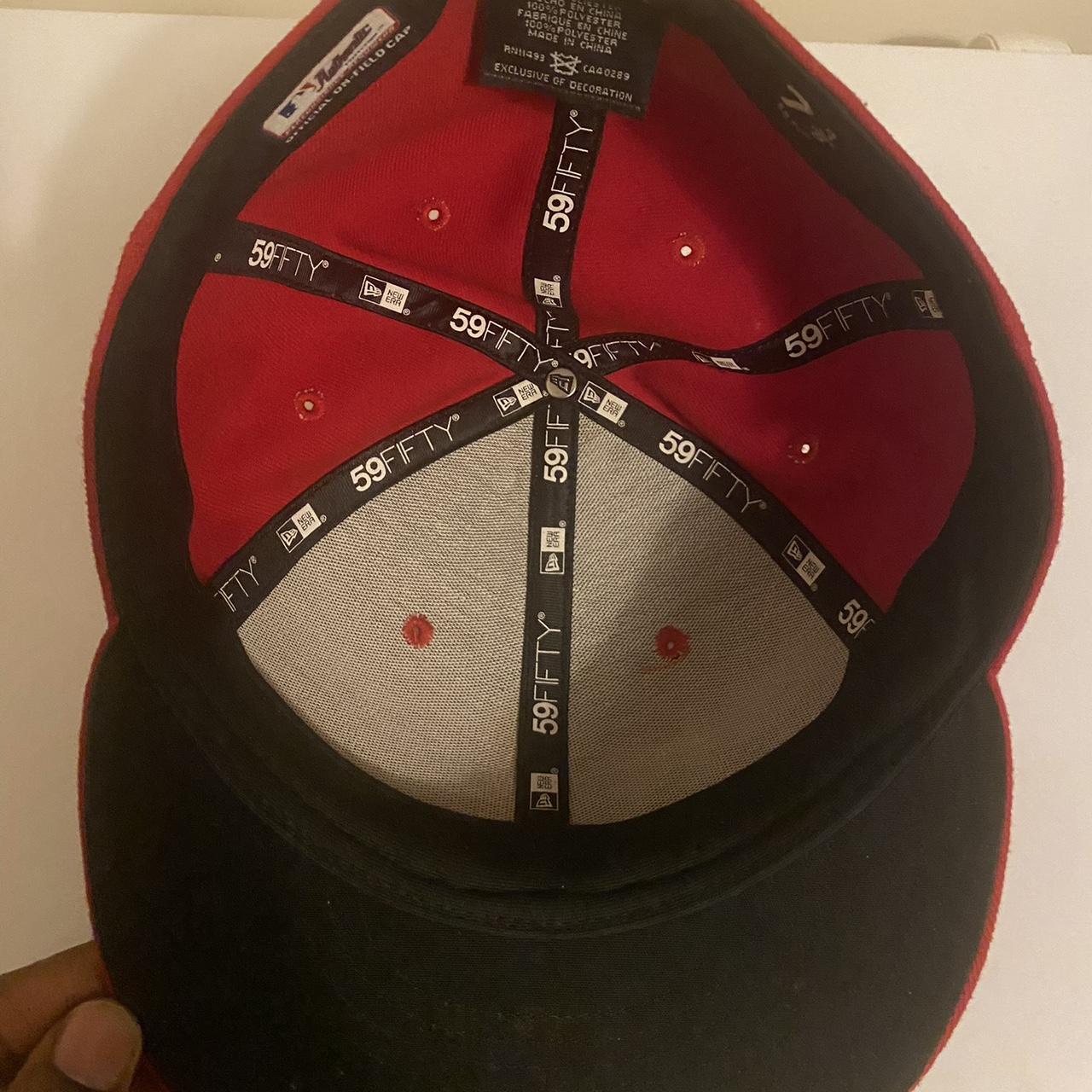 Los Angeles Angels black fitted hat with pink - Depop