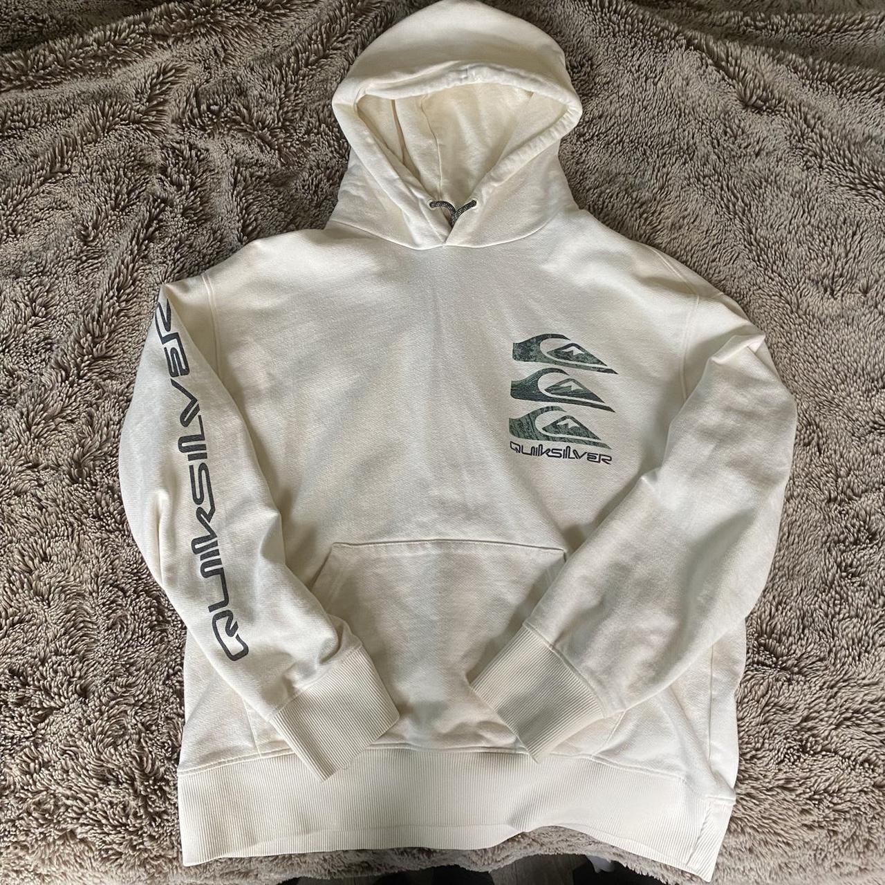 Quiksilver white hoodie Perfect condition Size... Depop