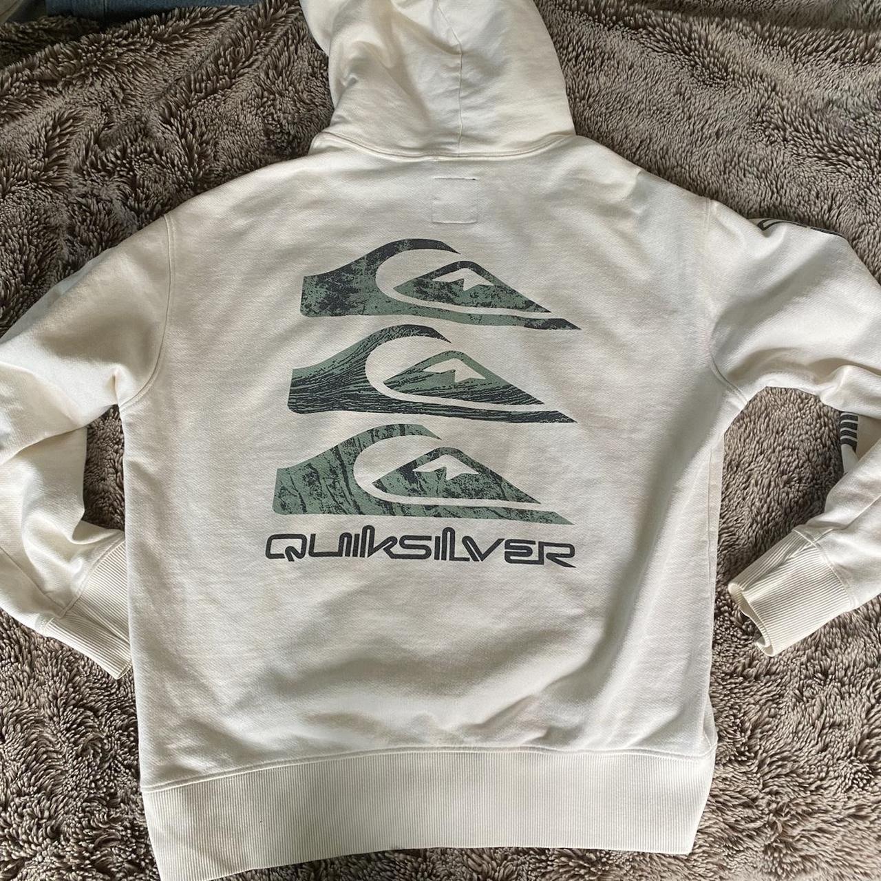 Quiksilver white hoodie Perfect condition Size... Depop