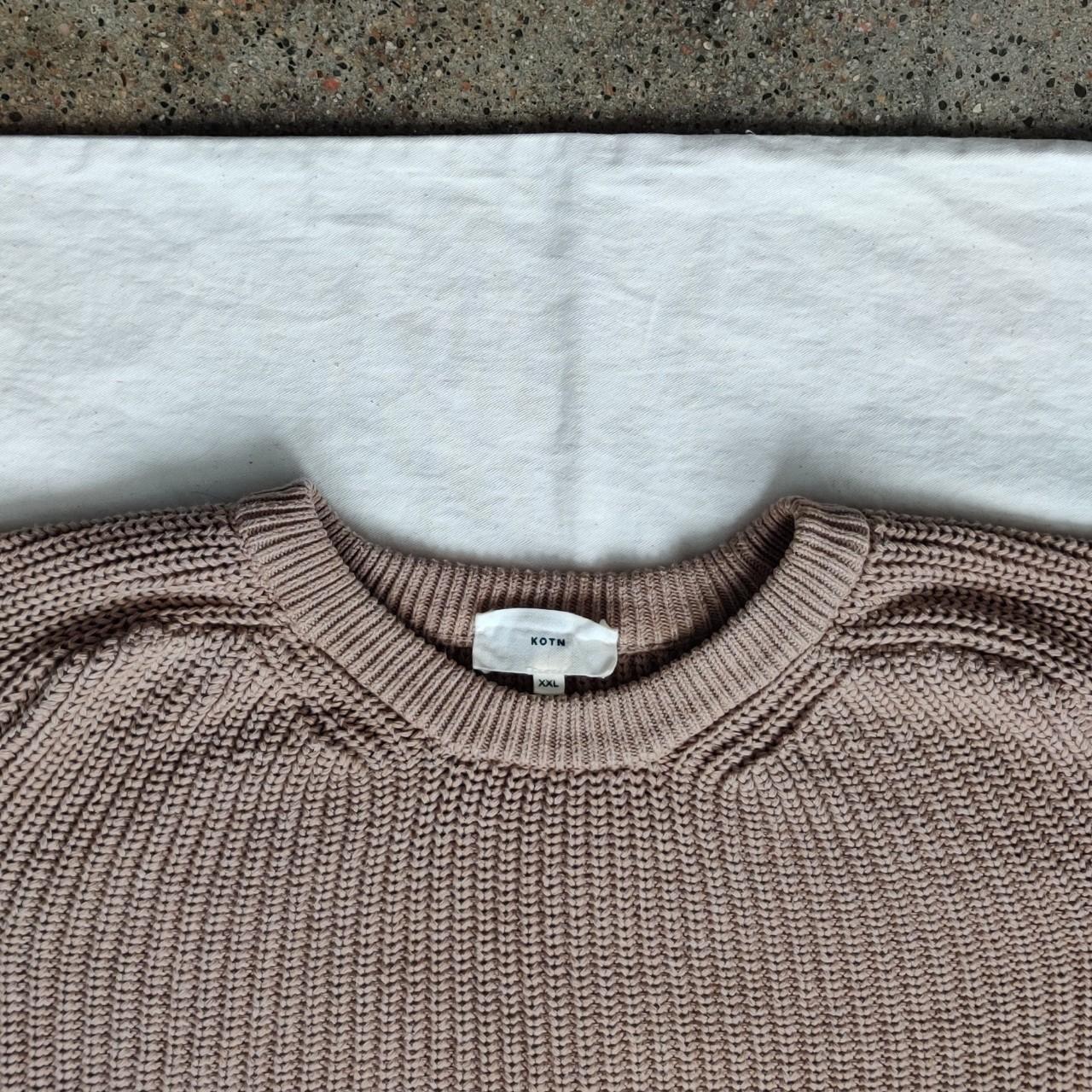 Chunky oversized caramel knit sweater from Kotn... - Depop