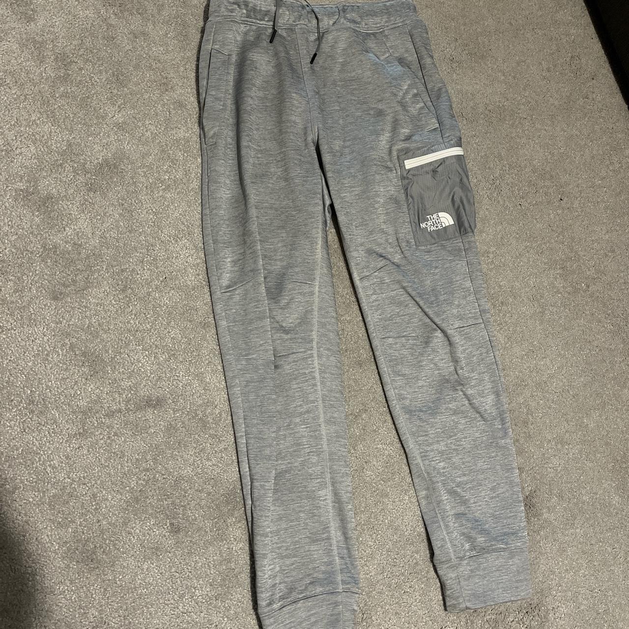 The North Face Men's Grey and Black Joggerstracksuits Depop