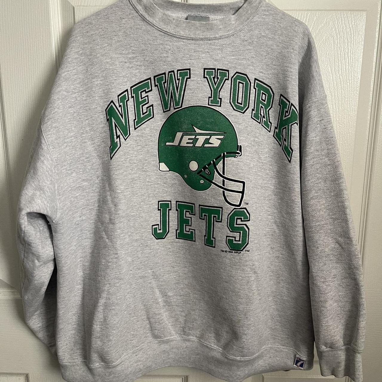 NEW YORK JETS GREY CREWNECK NY Jets Crewneck Grey Depop