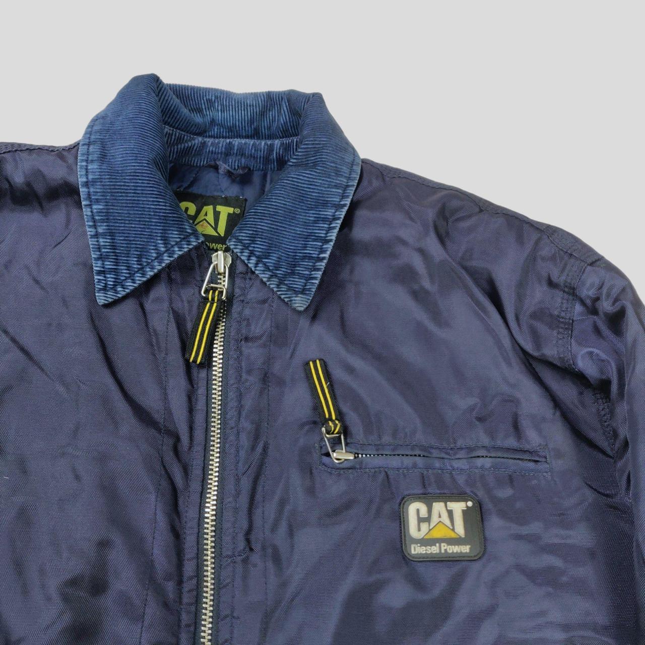 Caterpillar Bomber Jacket Nylon Corduroy Collar... Depop