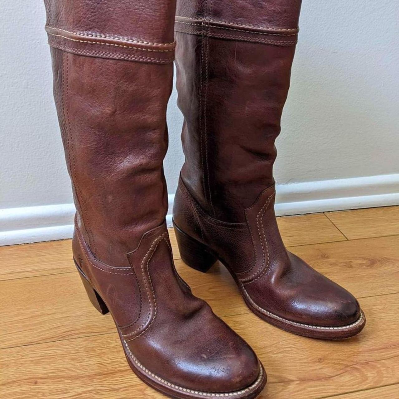 Brown Frye Boots Women Leather - Depop