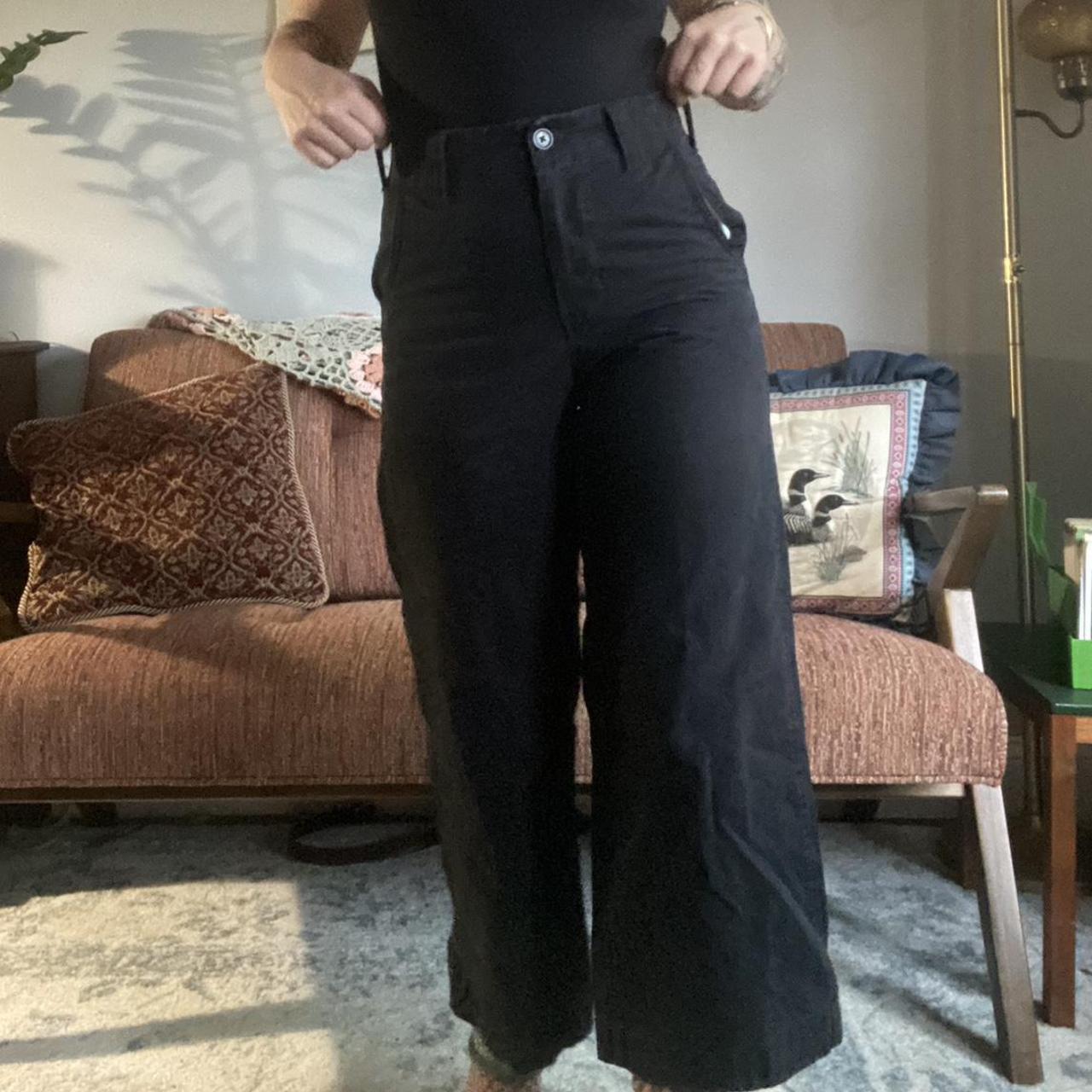 Black wide leg pants! These pants are a child’s... - Depop