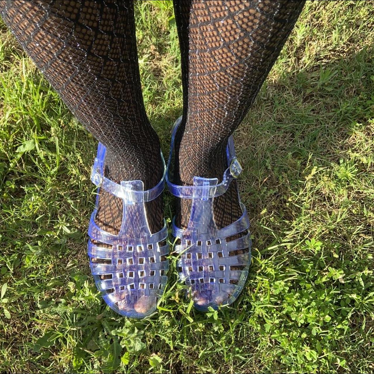 CLEAR JELLY SHOES 🧊 Woven maryjane plastic sandals.... Depop