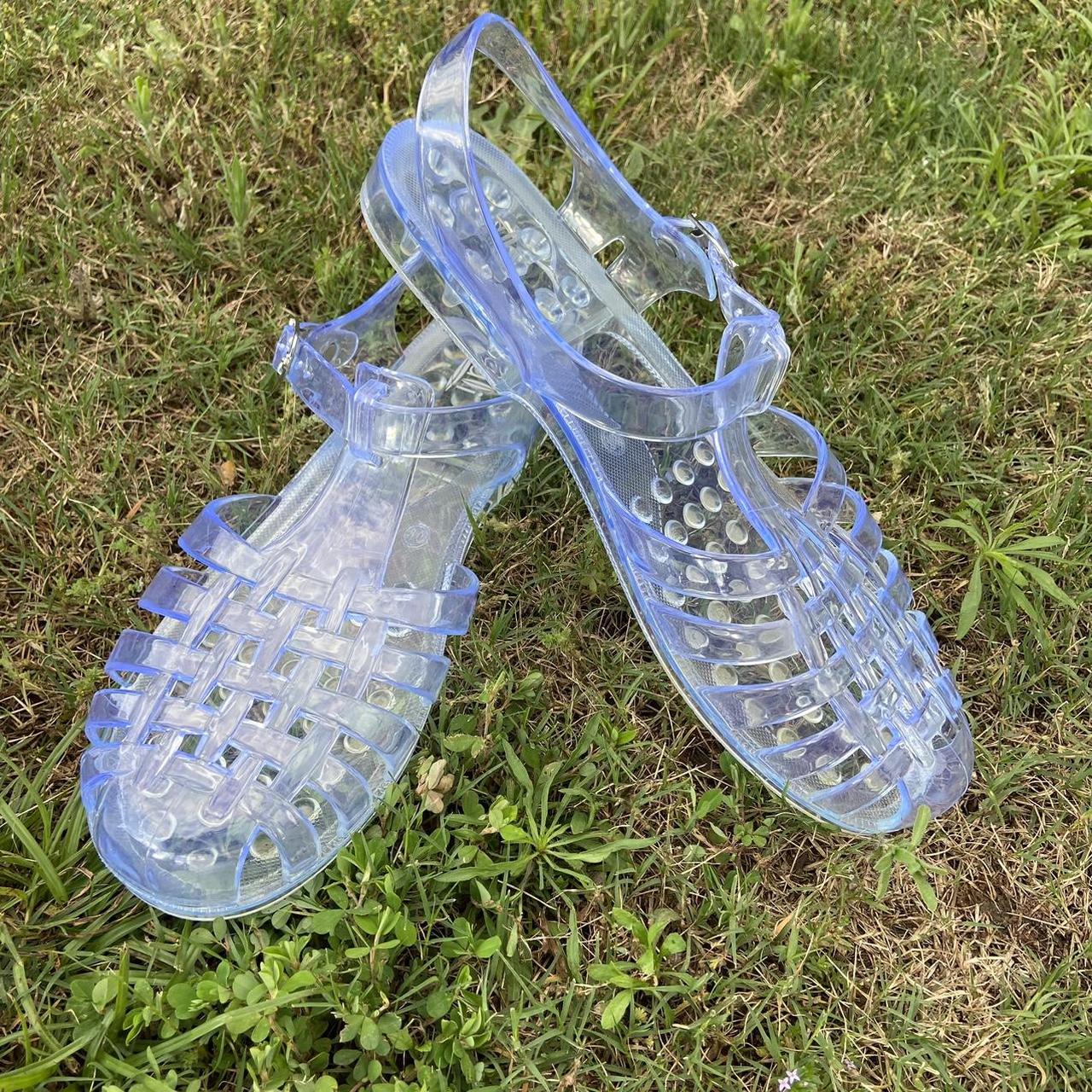 CLEAR JELLY SHOES 🧊 Woven maryjane plastic sandals.... - Depop