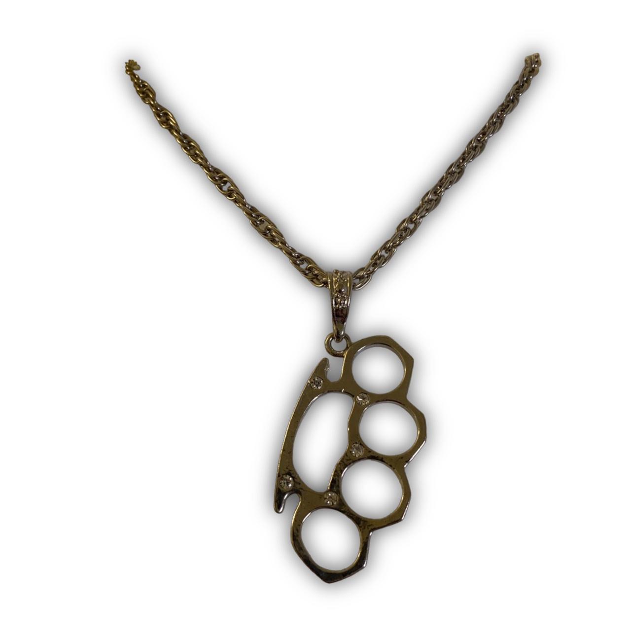 Brass Knuckle Necklace ★ Features necklace... Depop
