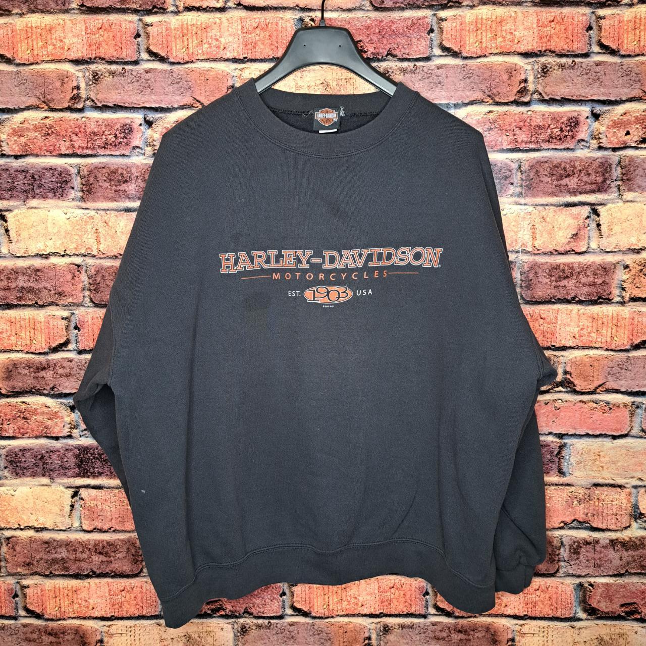 Harley Davidson Men's Black Sweatshirt Depop