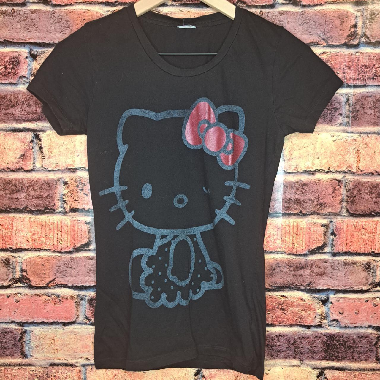 Women's Hello Kitty Black t-shirt Size Tag is Cut -... - Depop