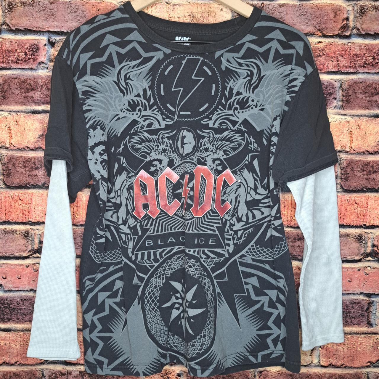 2009 ACDC Band All Over Print Layered t-shirt Size... - Depop