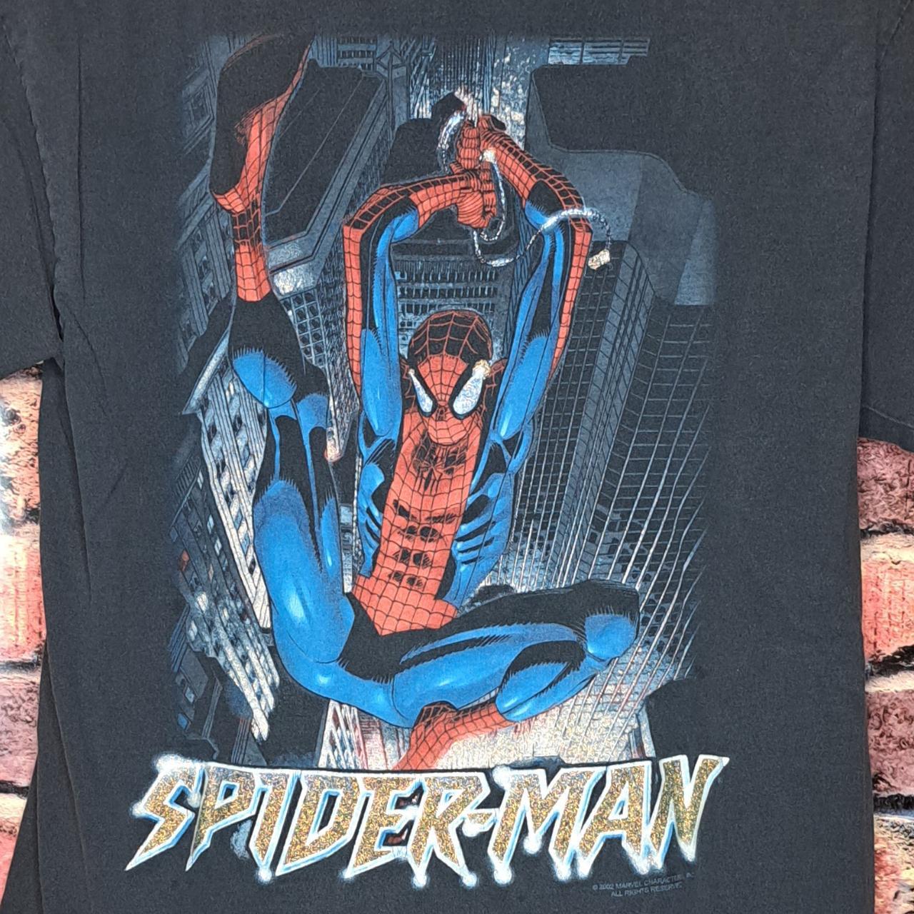 2002 Mad Engine Spiderman Marvel t shirt Size M 19''... - Depop