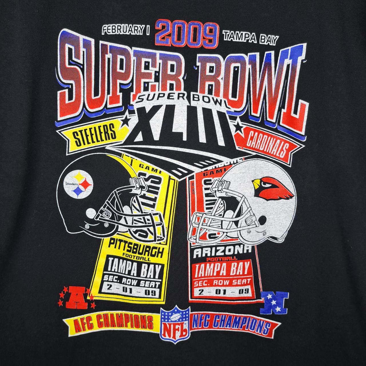 2009 Steelers vs Cardinals NFL Super Bowl t shirt... - Depop