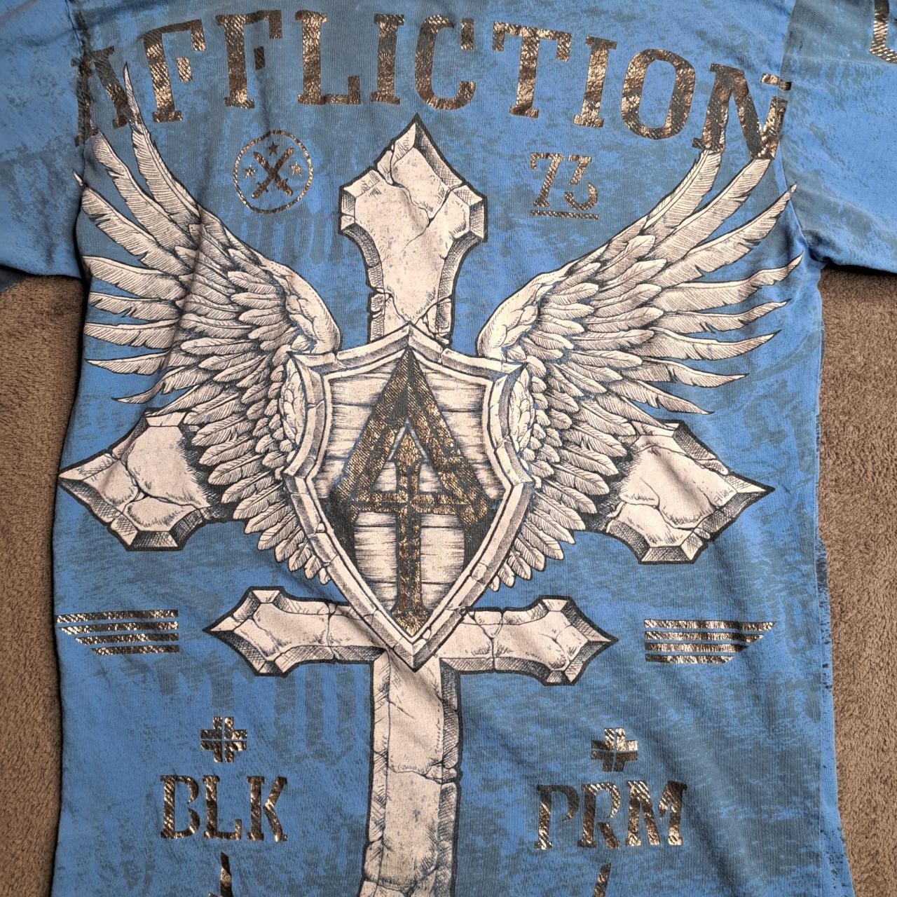 Affliction Men's Blue T-shirt (3)