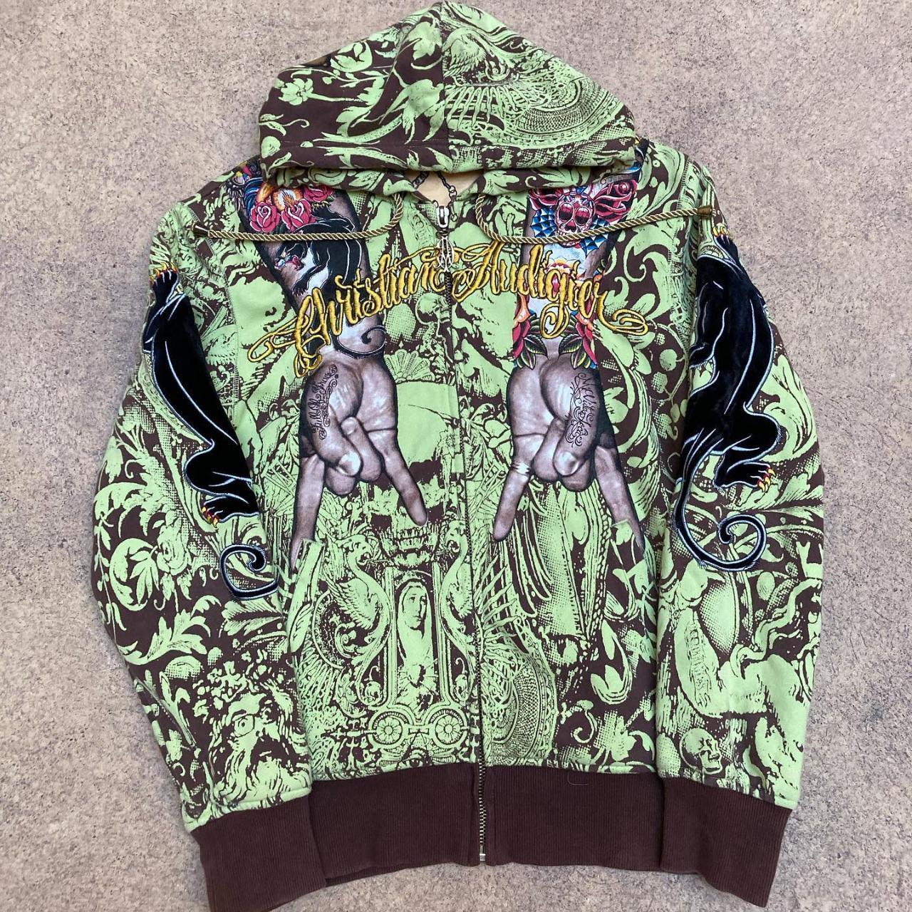 Probably the most insane Christian Audigier Hoodie Depop