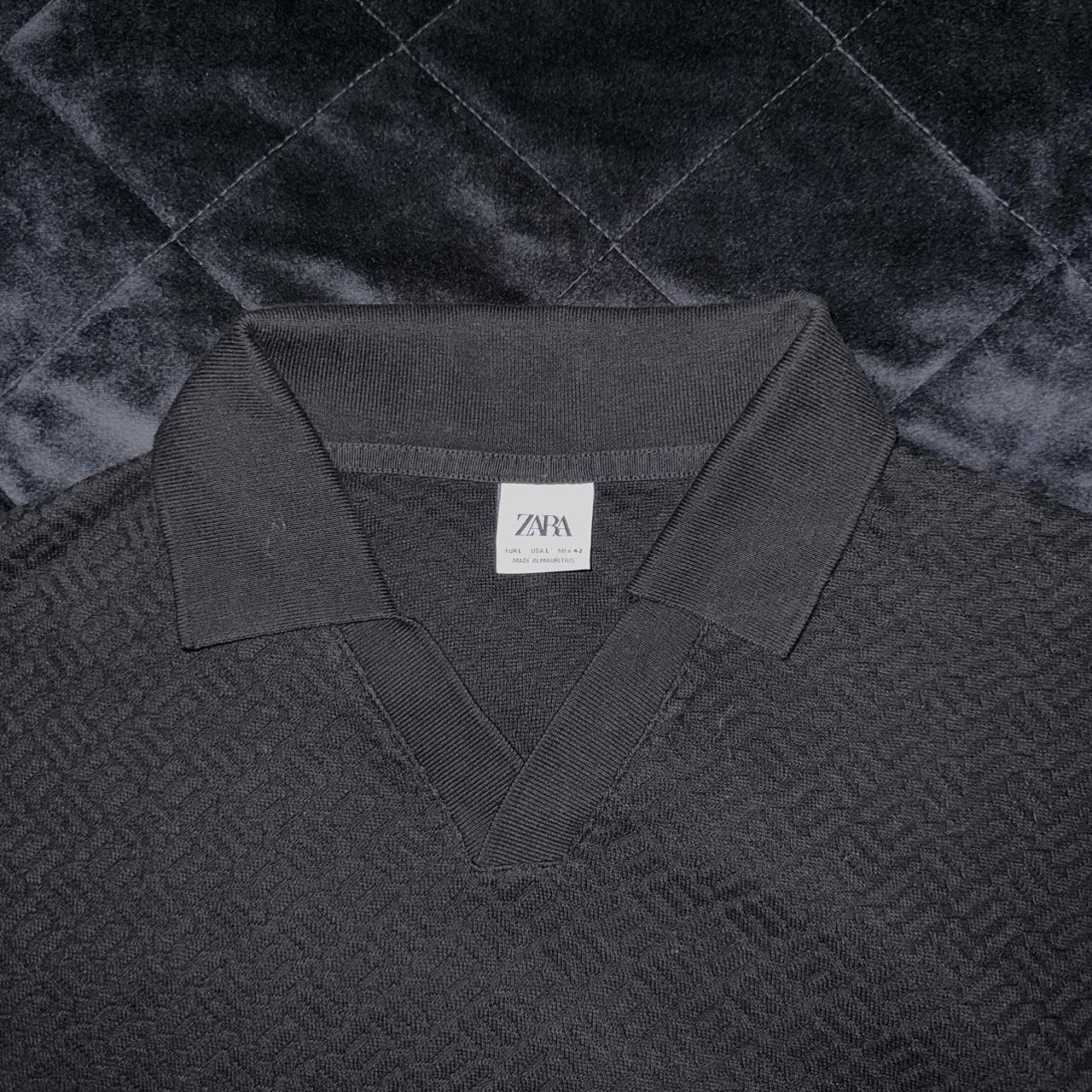 Large Zara Knitted Polo Shirt #zara #loungewear Depop