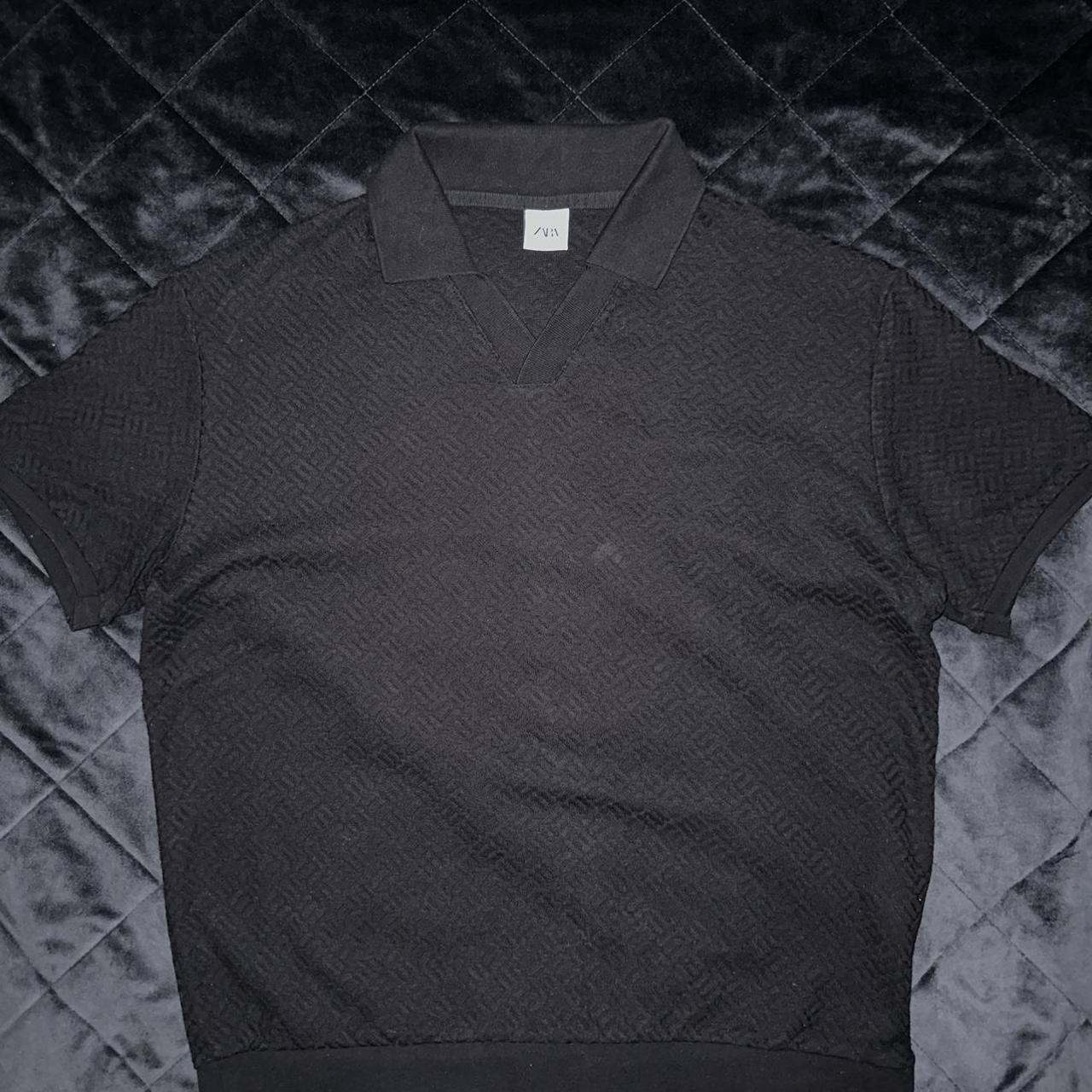 Large Zara Knitted Polo Shirt #zara #loungewear Depop