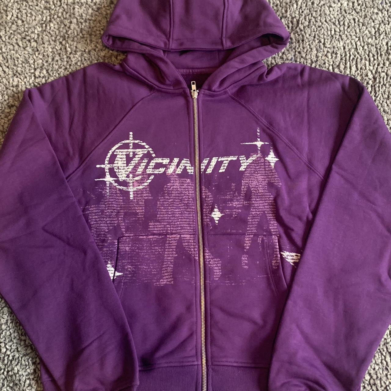 Vicinity purple binary zip up hoodie brand new Depop