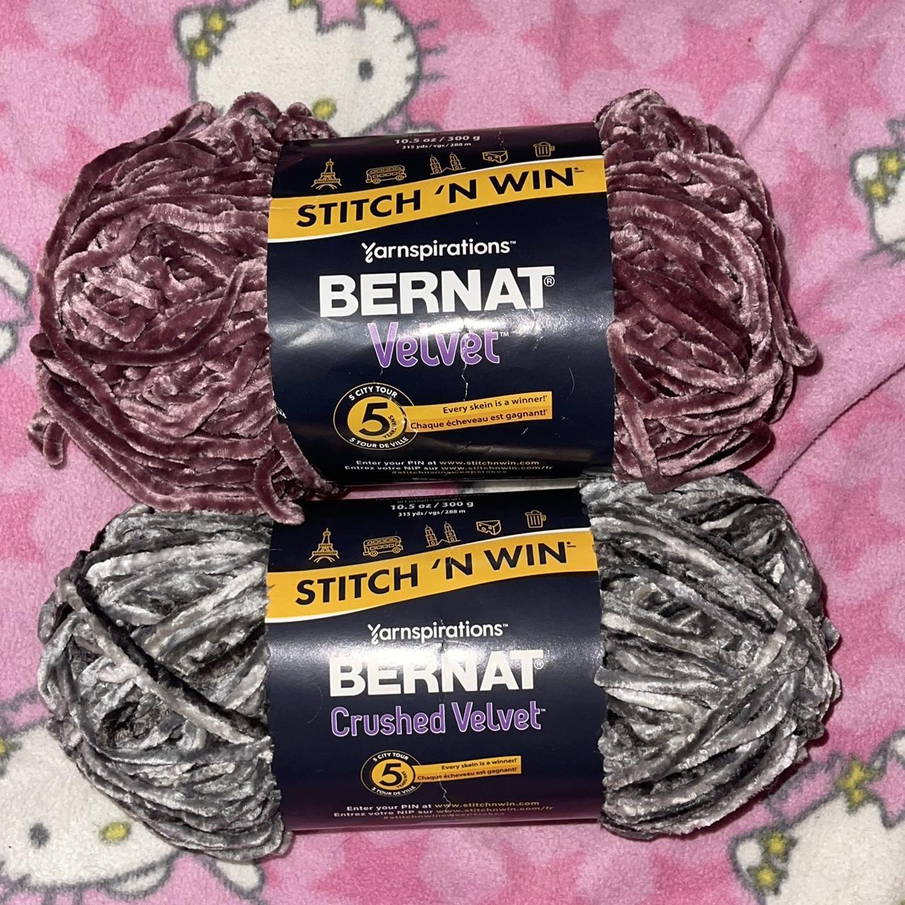 Bernat velvet stitch n win yarn sale