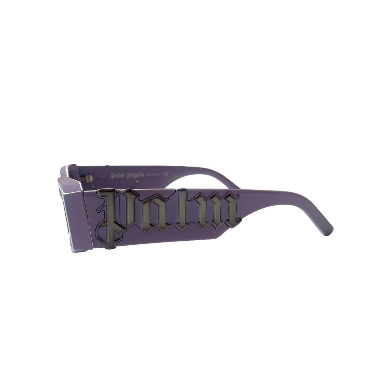 Palm Angels Men's Purple and Silver Sunglasses (3)
