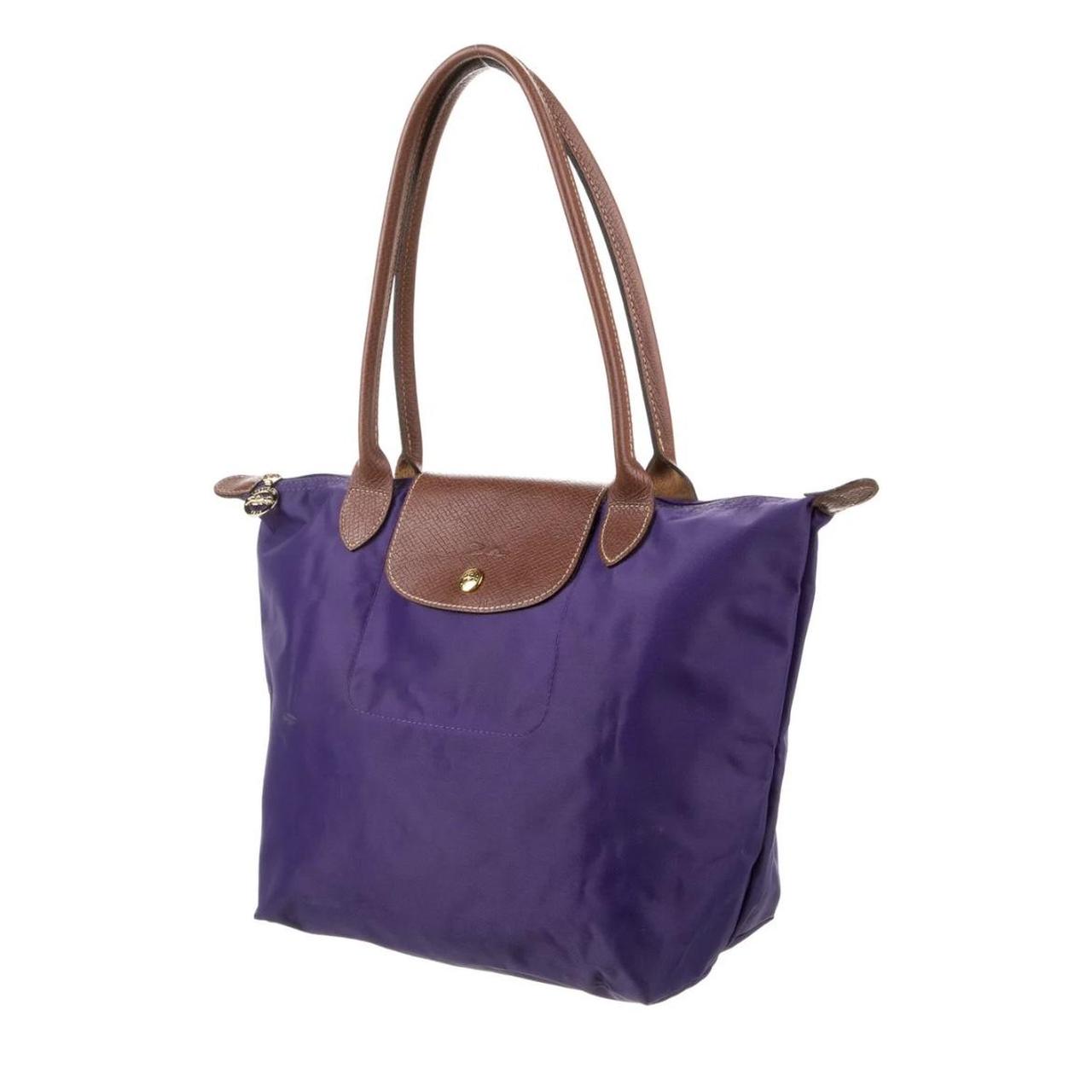 Longchamp Medium Le Pliage Purple Nylon Shoulder Tote - Depop