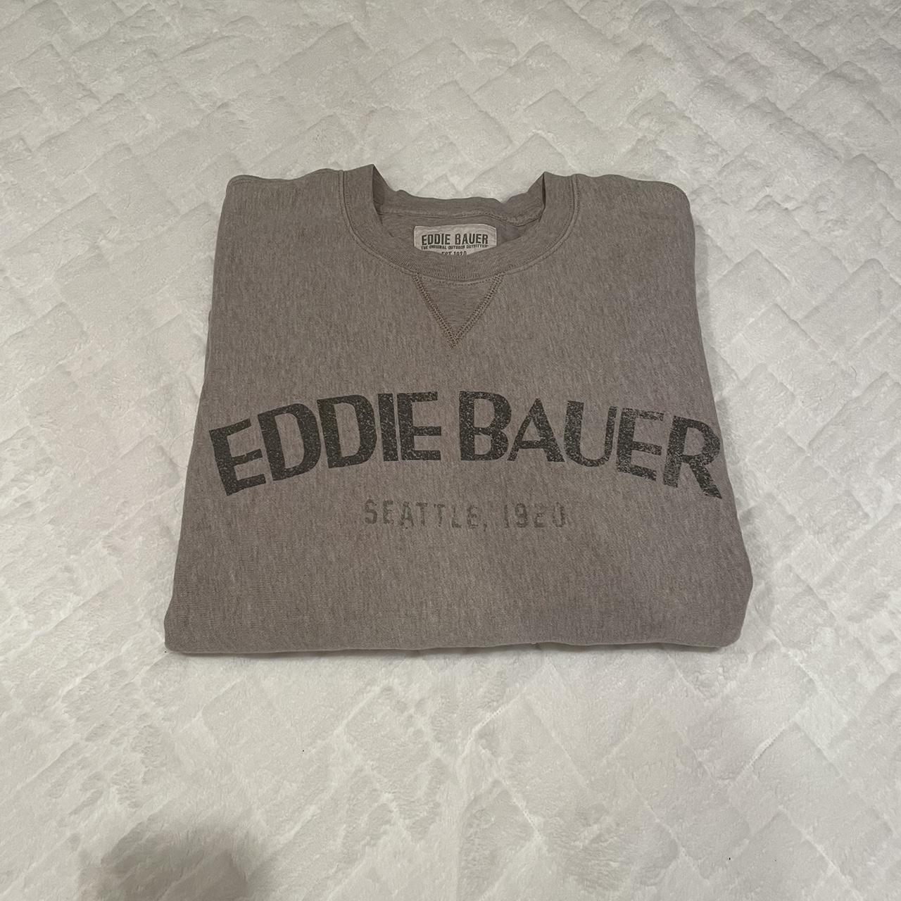 Eddie Bauer Crewneck Sweatshirt Hoodie size XL Tan... - Depop