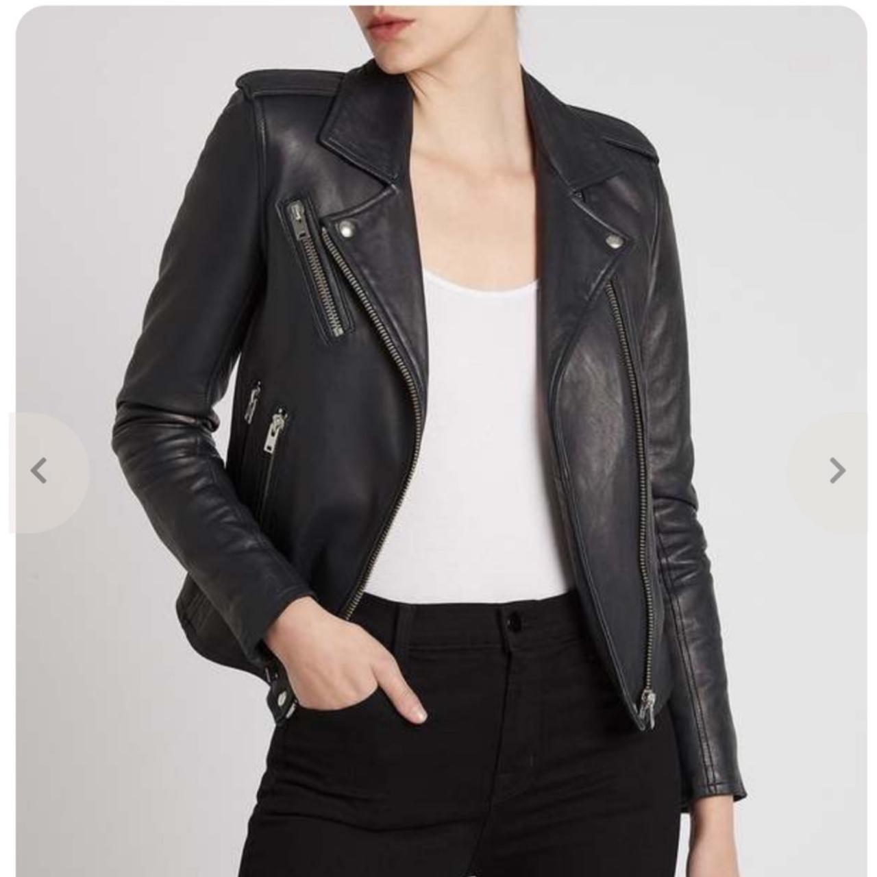 Black 100% lamb skin leather IRO jacket with Depop