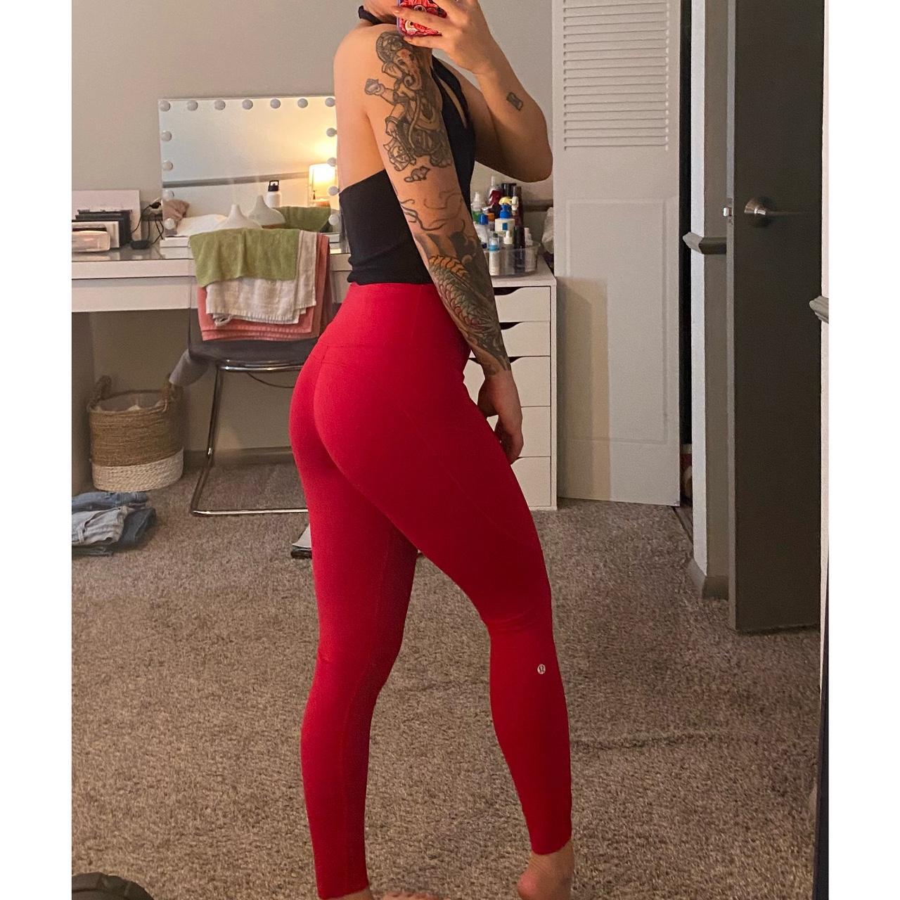 Red Lululemon leggings in size 4! I honestly don’t
