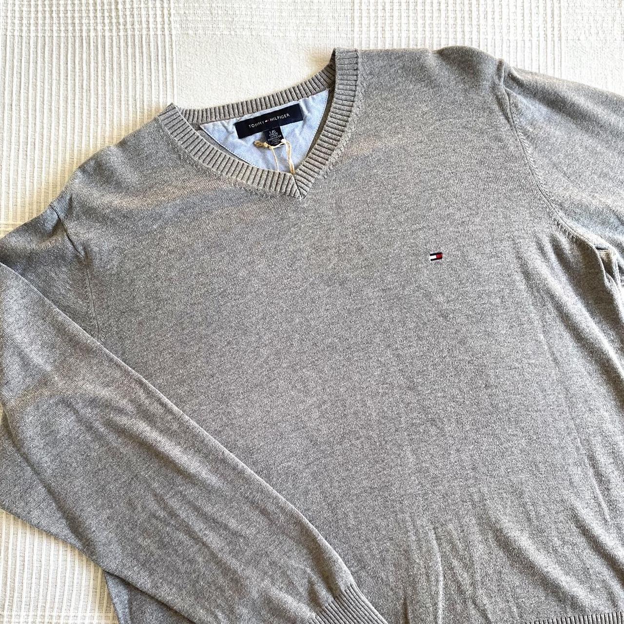 ️ Description - Tommy Hilfiger jumper. Grey v-neck... - Depop