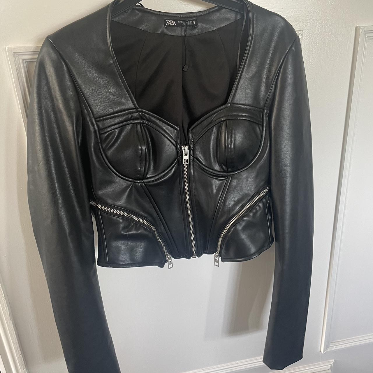 A Corset Top: Zara Corsetry Faux Leather Top