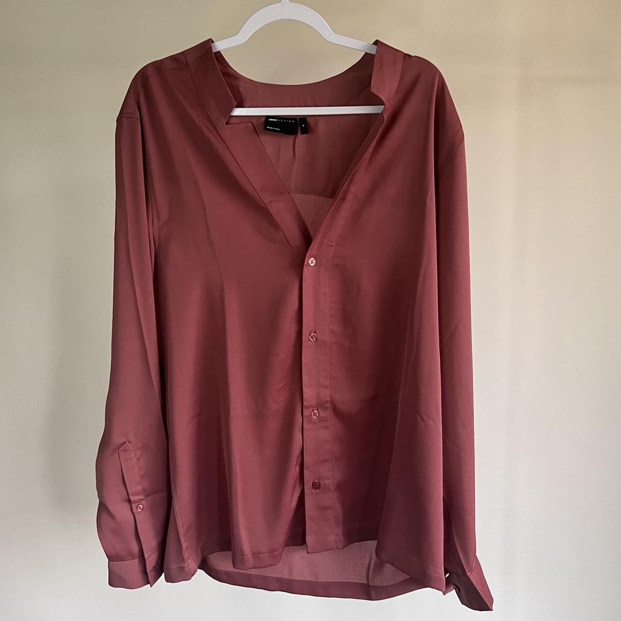 ASOS Men's Red and Burgundy Blouse Depop