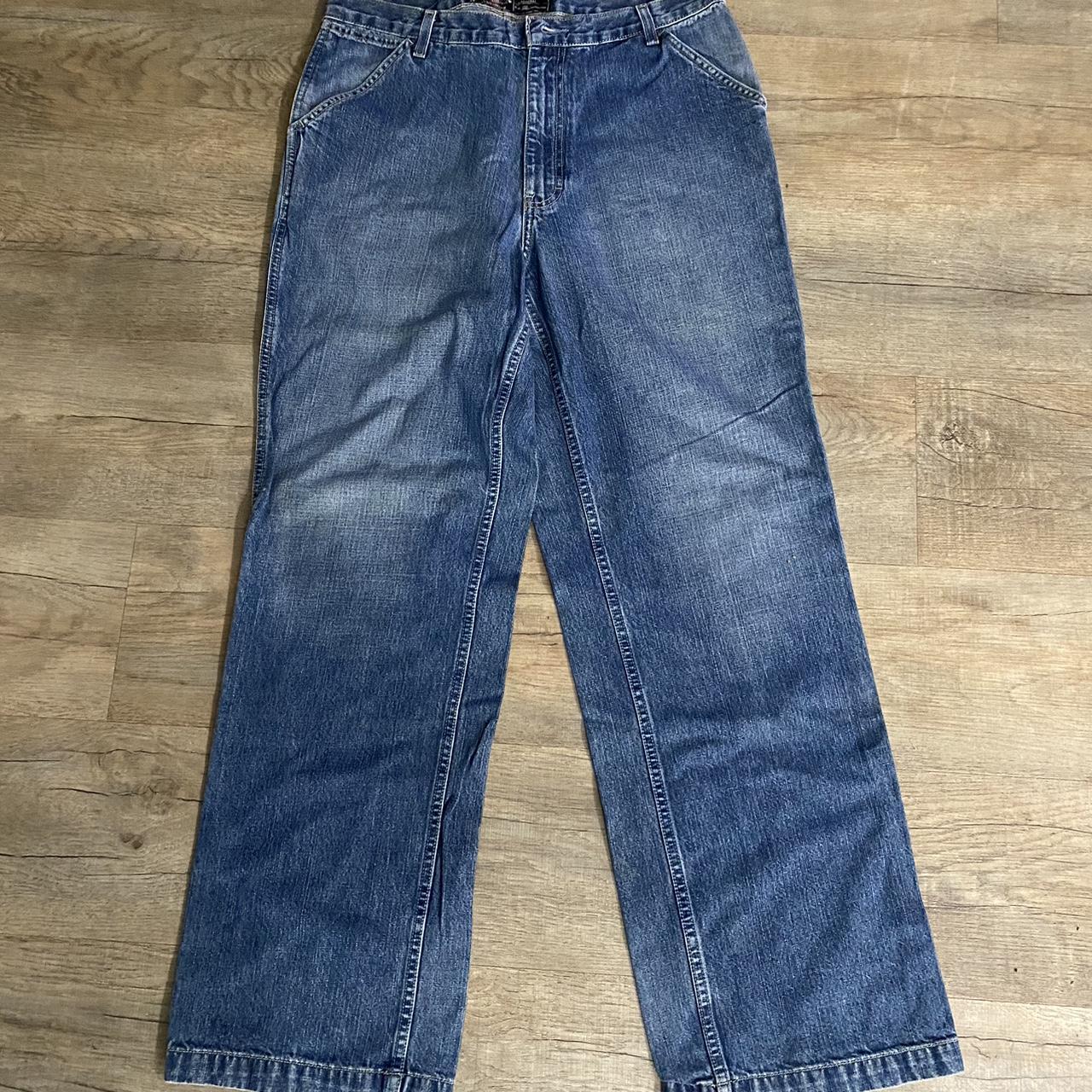 Baggy Dark Blue Jeans Size:... - Depop