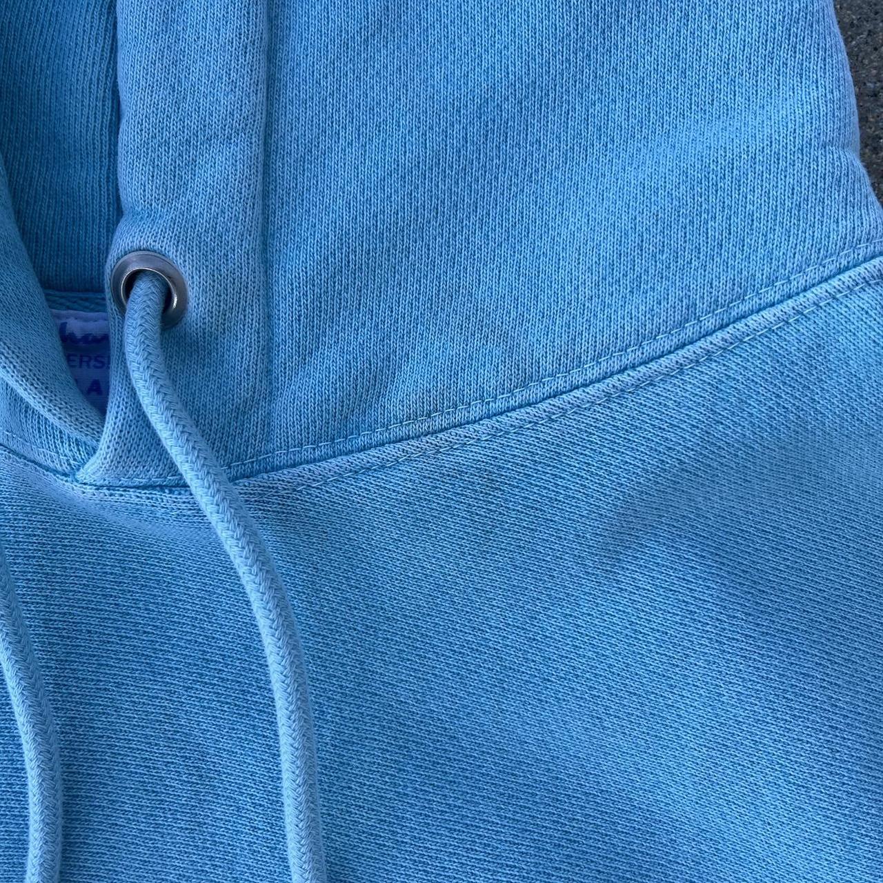 Champion Reverse Weave Light Blue Hoodie Heavy... Depop