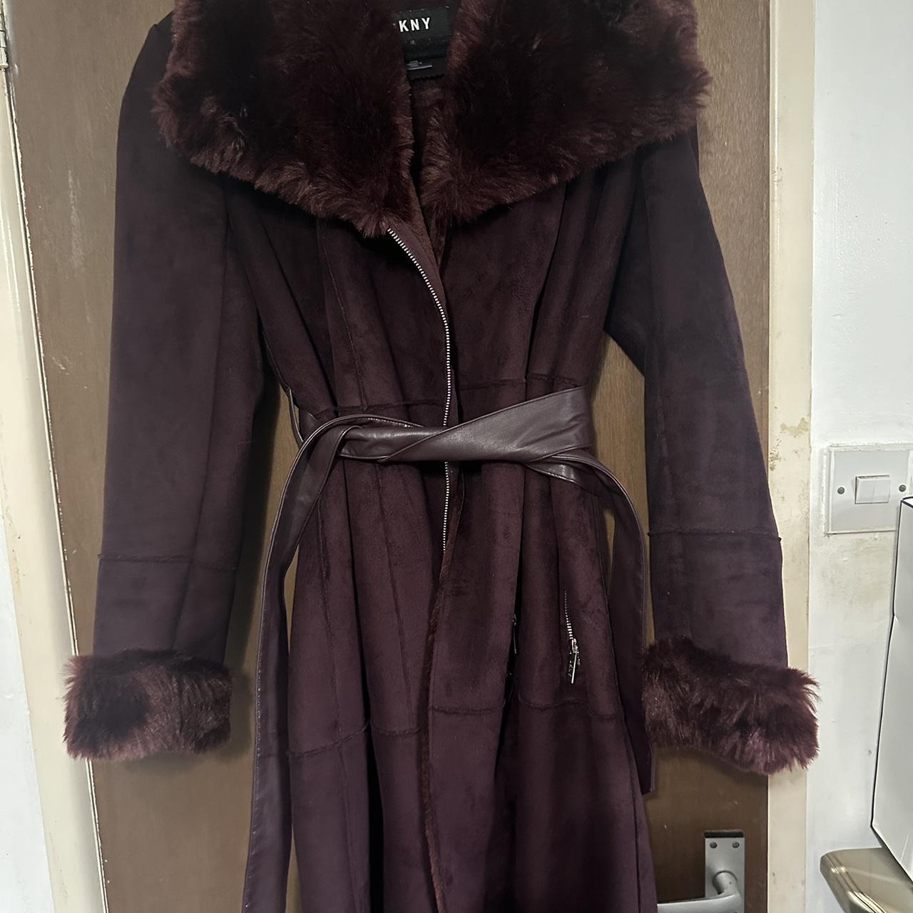 Beautiful warm Suede DKNY jacket in a plum