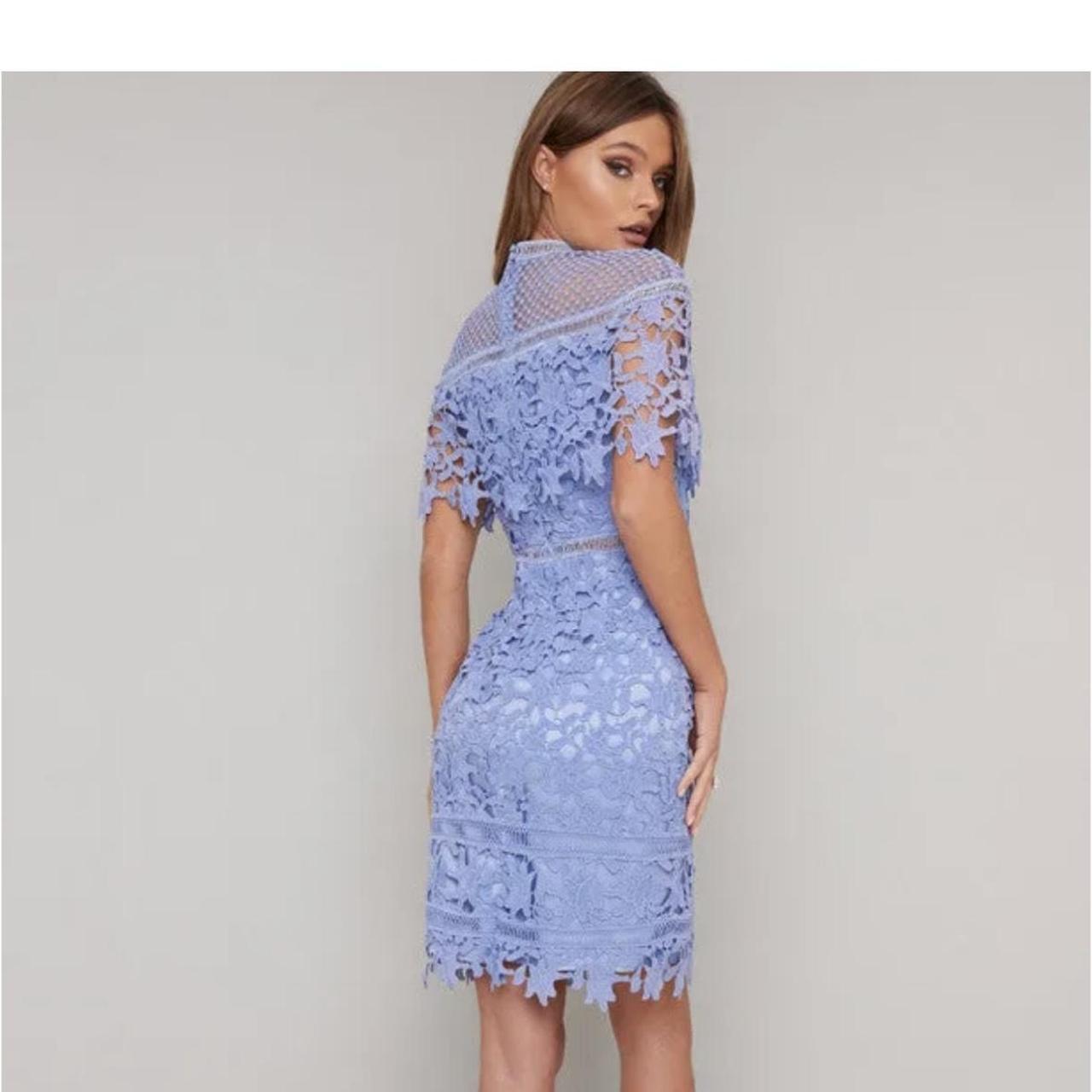 Chi Chi London Blue Lace Dress Worn once to a. Depop