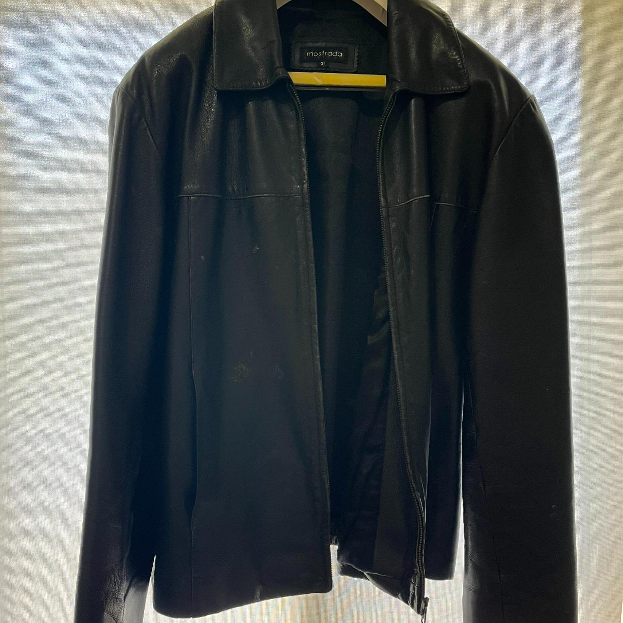 MOSTRADA BLACK LEATHER MEN (VINTAGE) Size XL. Few... - Depop