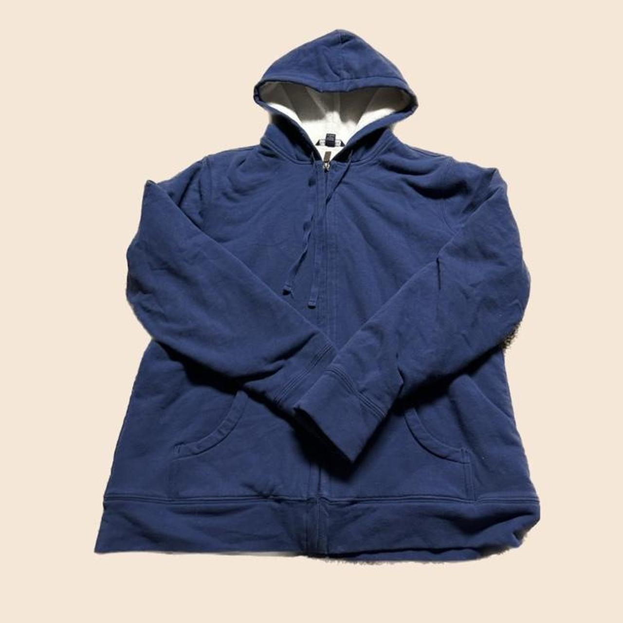 Lands’ End Fleece Lined ZipUp Hoodie Size Medium... Depop