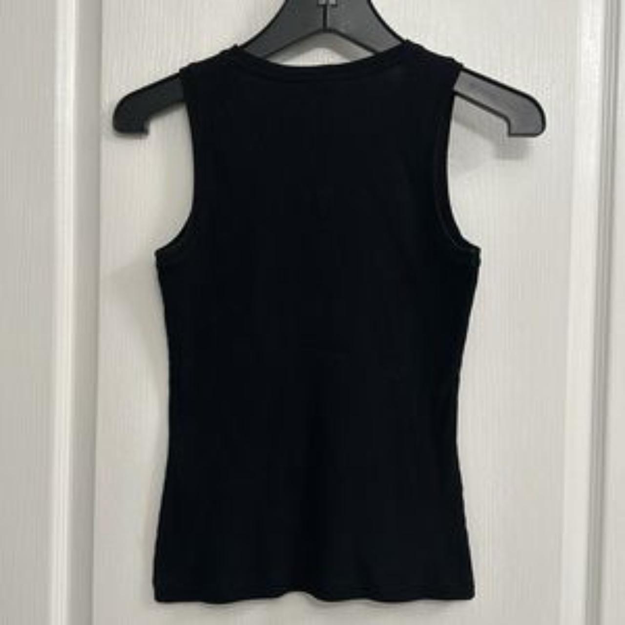 Embroidered ribbed stretch-cotton tank