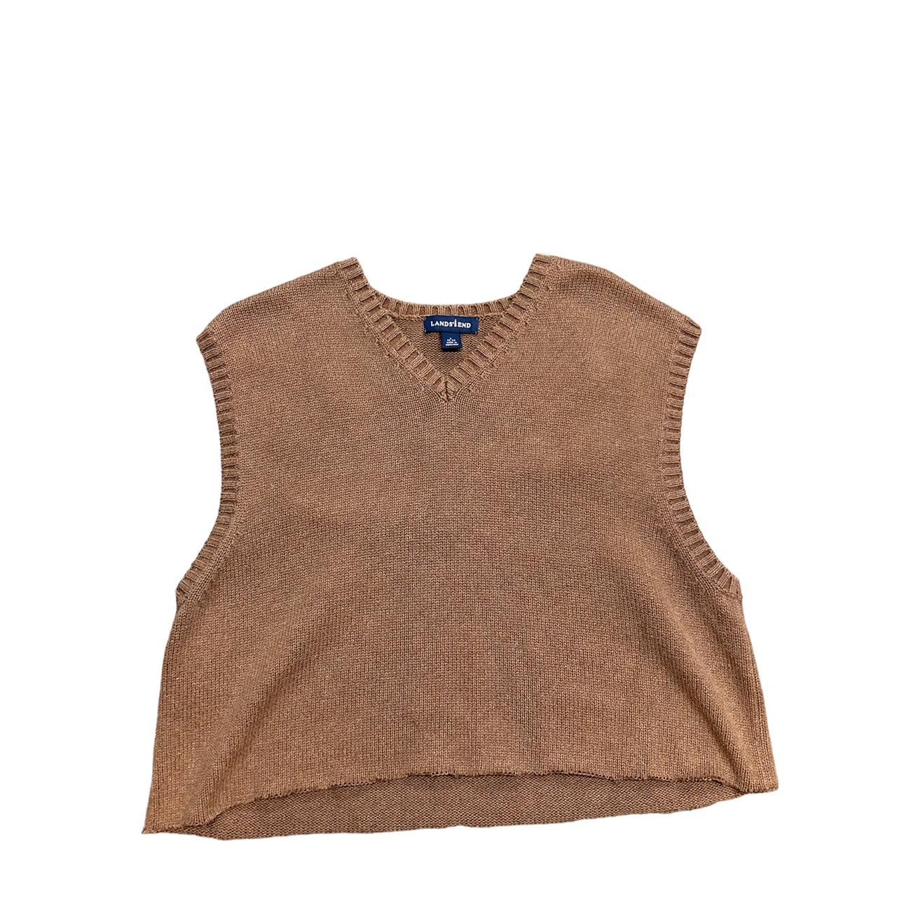 cropped-sweater-vest-brown-size-large-landsend-depop