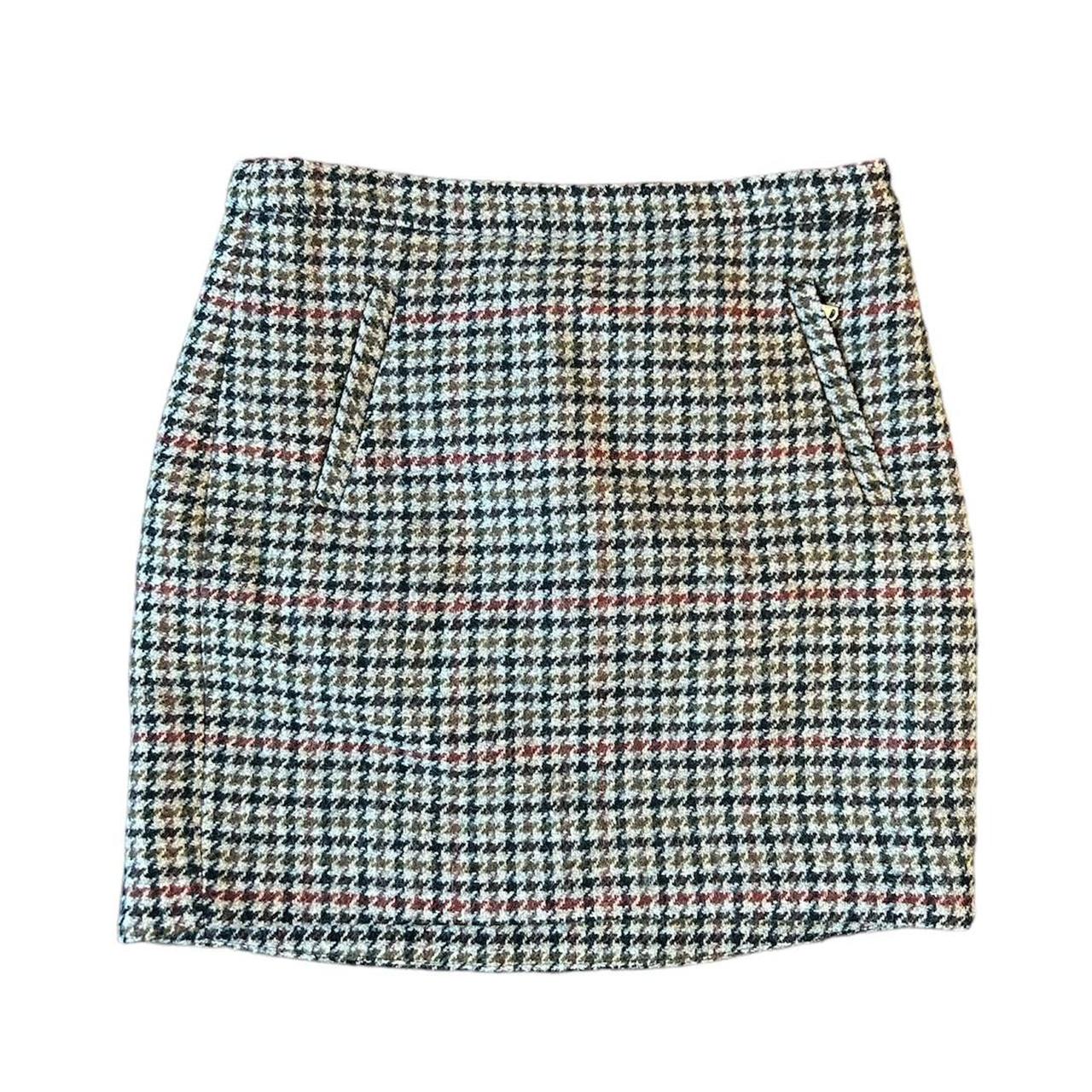 J. Crew plaid herringbone mini skirt Size 2 100 Depop